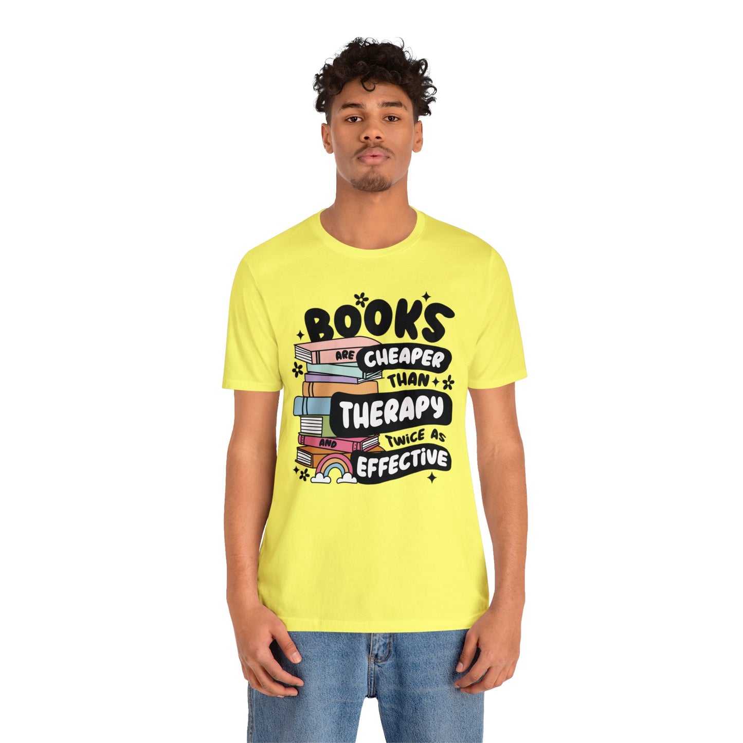 Books Are Cheaper Than Therapy Short Sleeve Tee