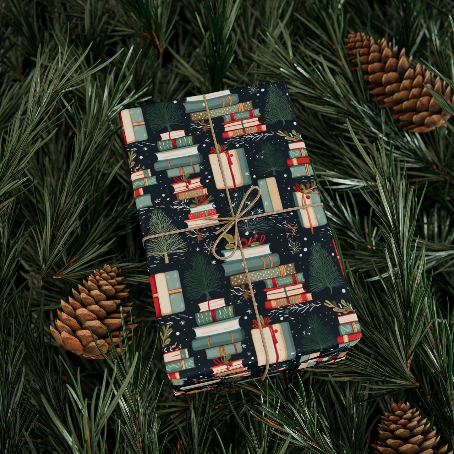 Christmas Bookish Wrapping Paper