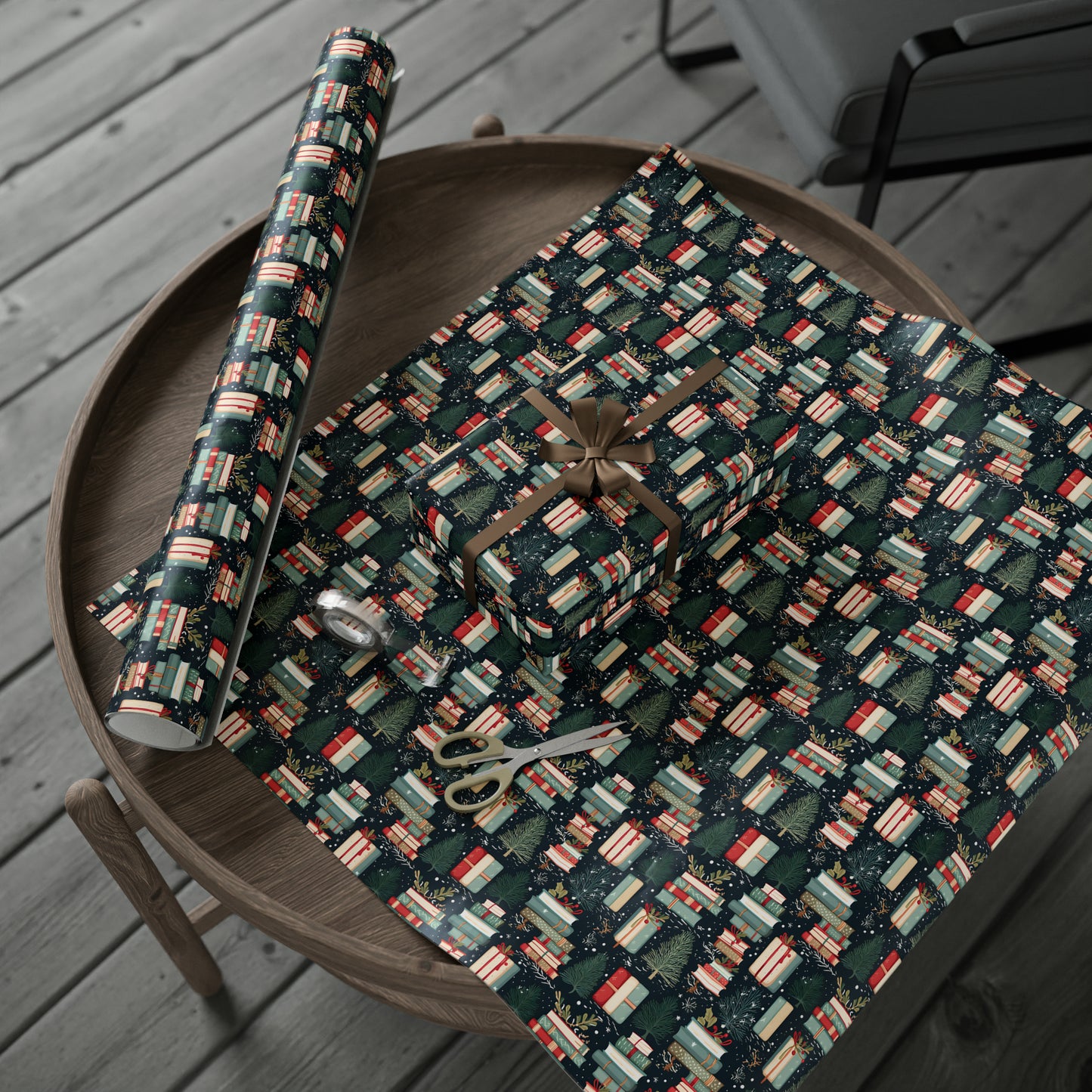 Christmas Bookish Wrapping Paper