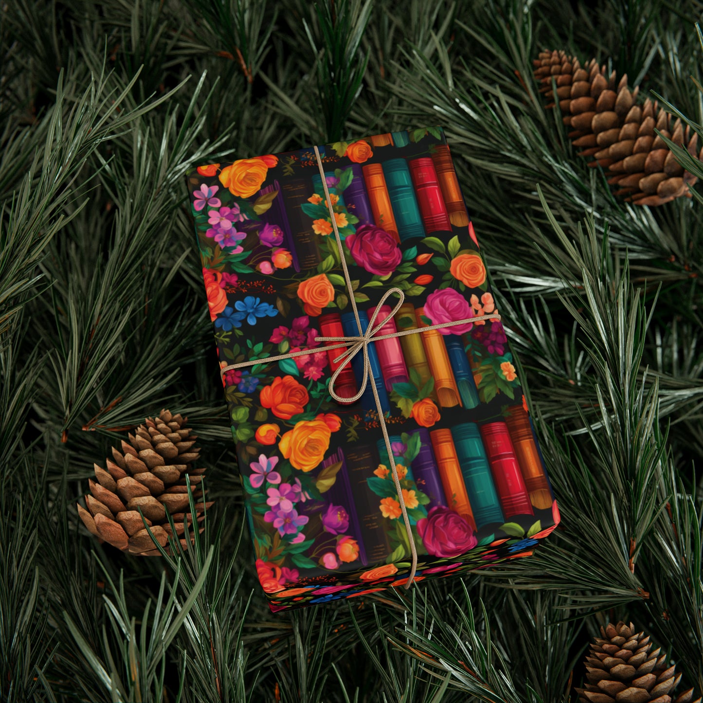 Floral Bookish Wrapping Paper
