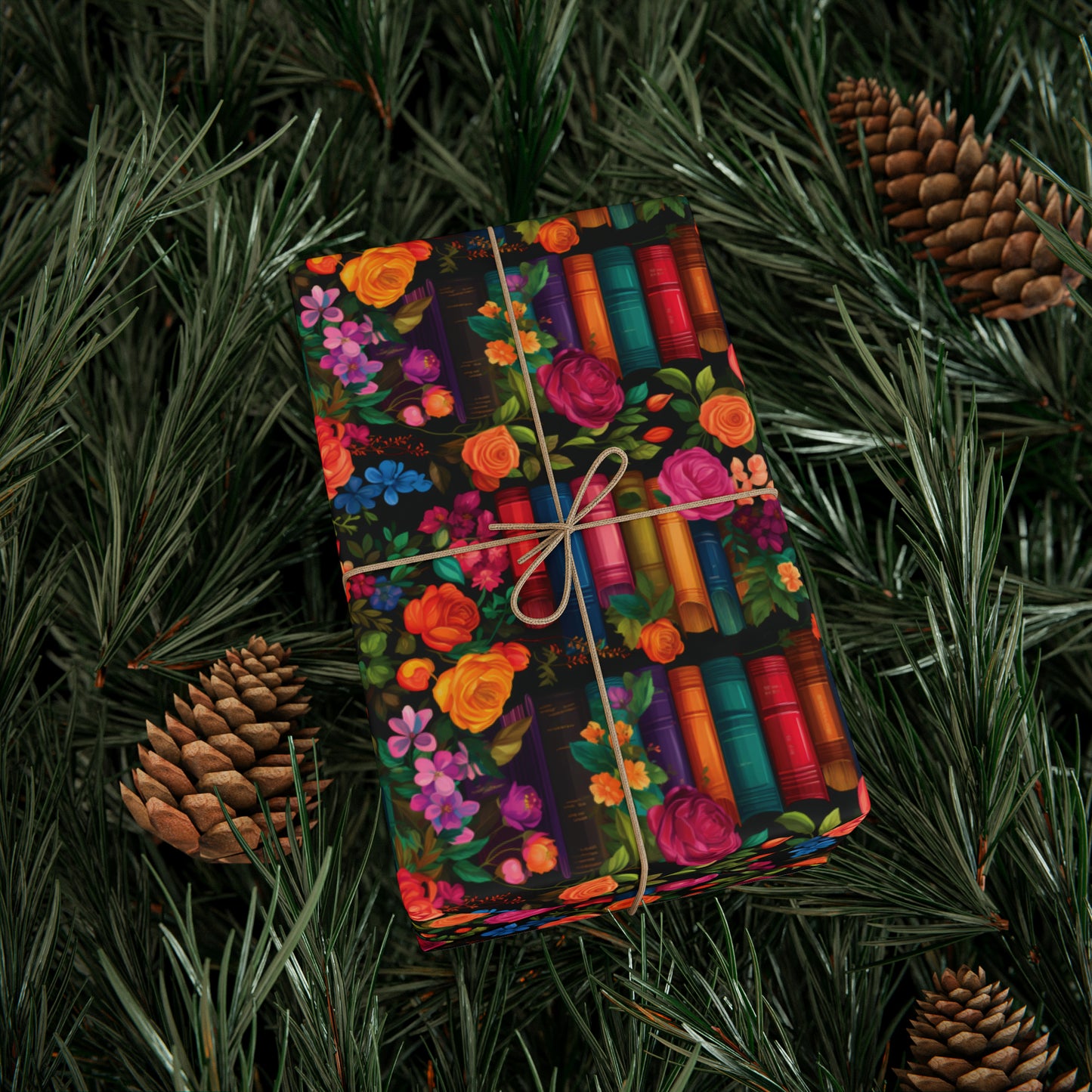 Floral Bookish Wrapping Paper