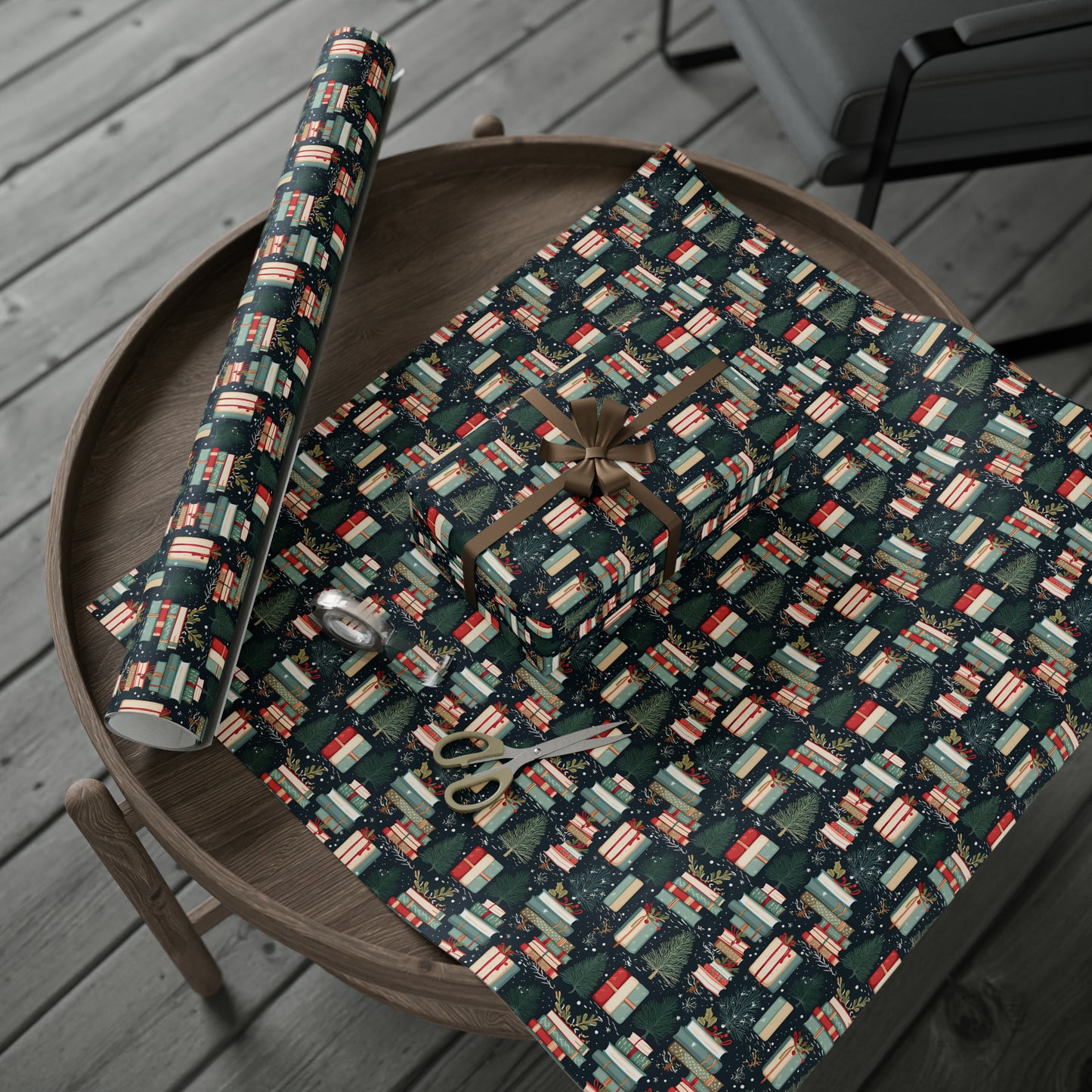Christmas Bookish Wrapping Paper