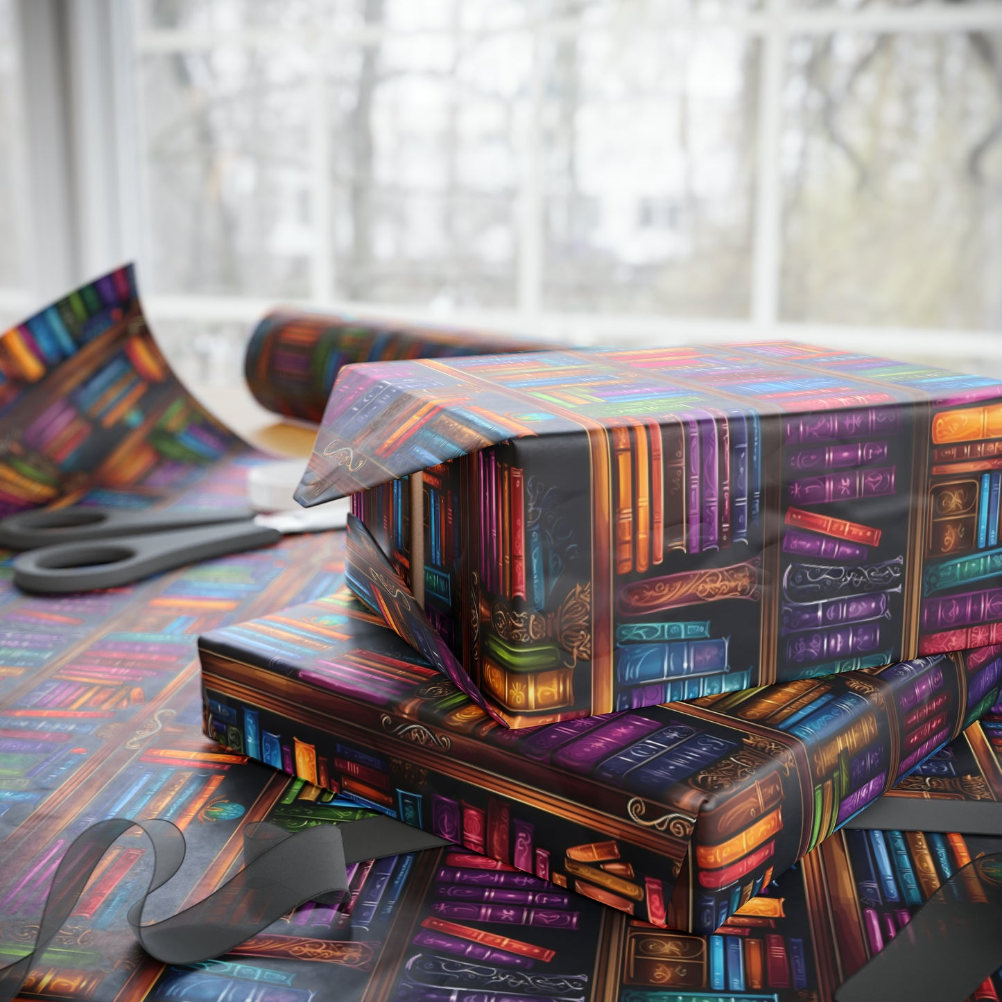 Bookshelf Wrapping Paper