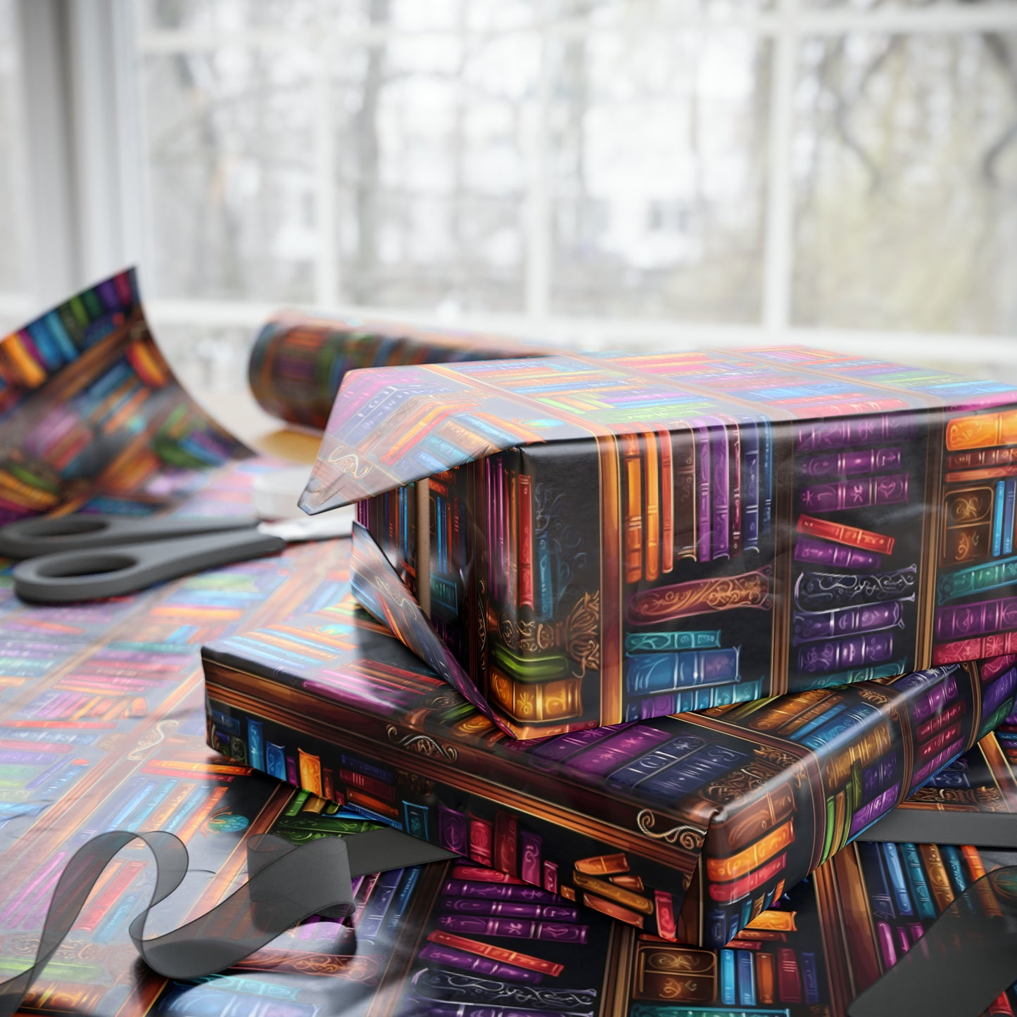 Bookshelf Wrapping Paper