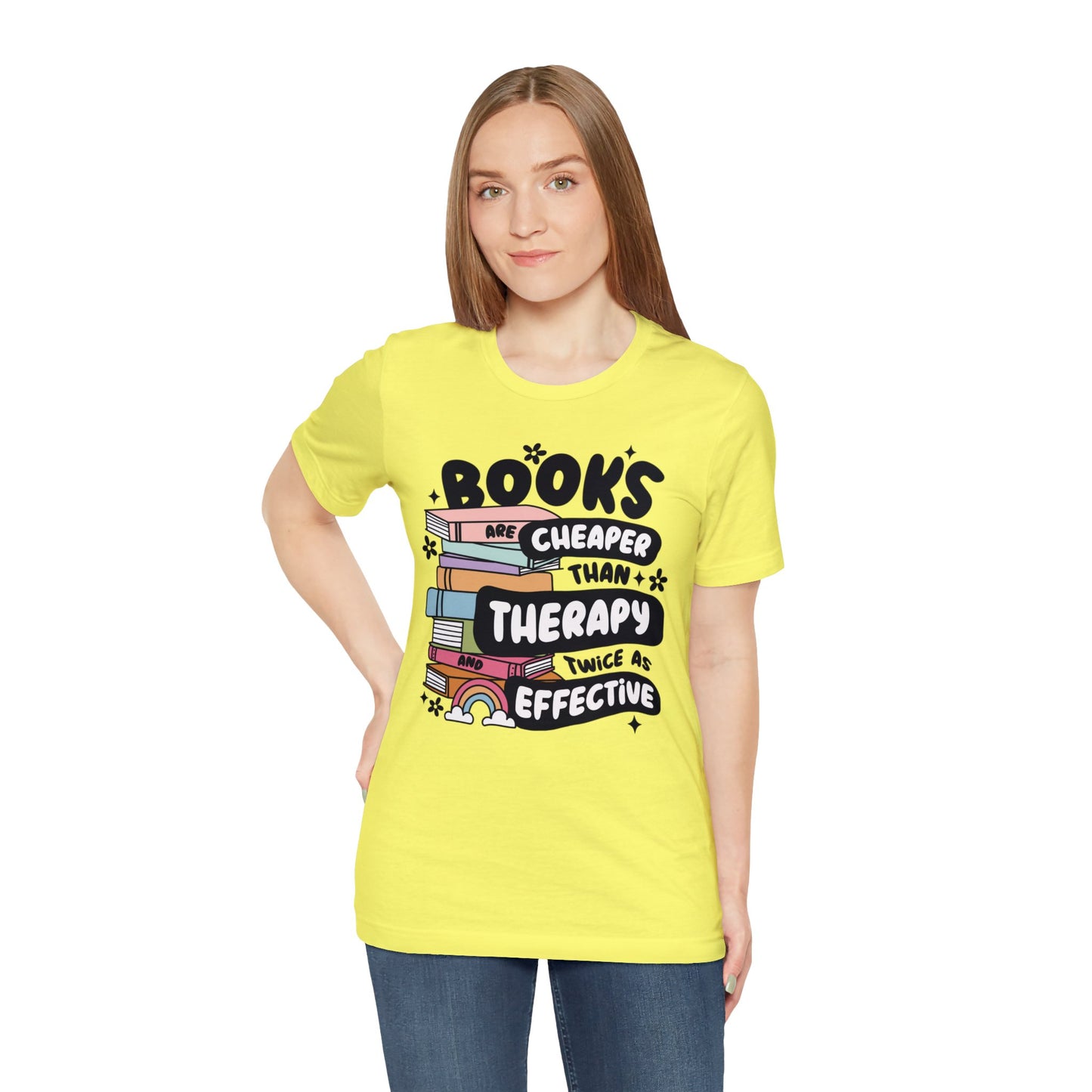 Books Are Cheaper Than Therapy Short Sleeve Tee