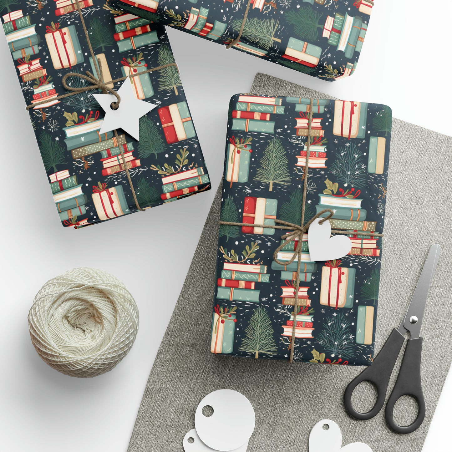 Christmas Bookish Wrapping Paper