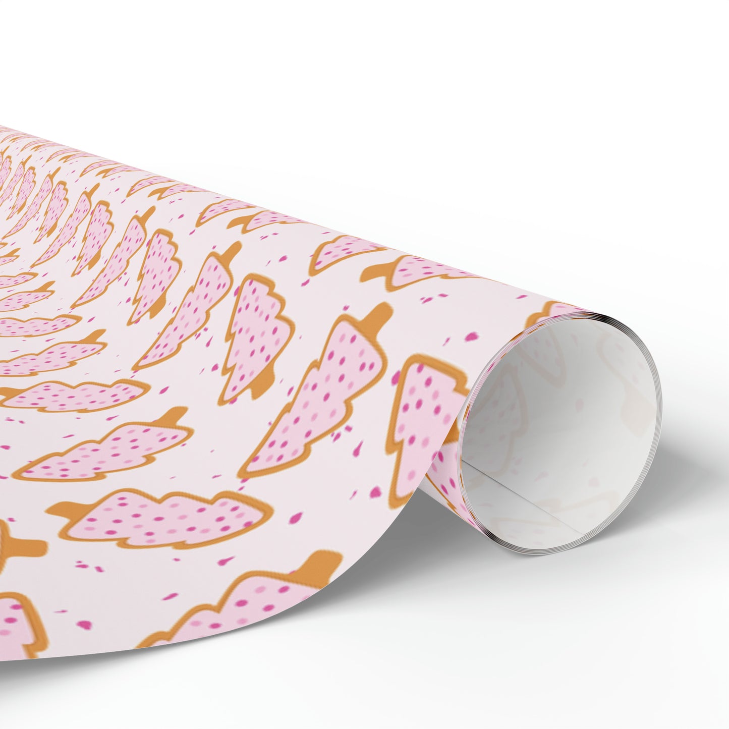 Pink Christmas Tree Cookie Wrapping Paper
