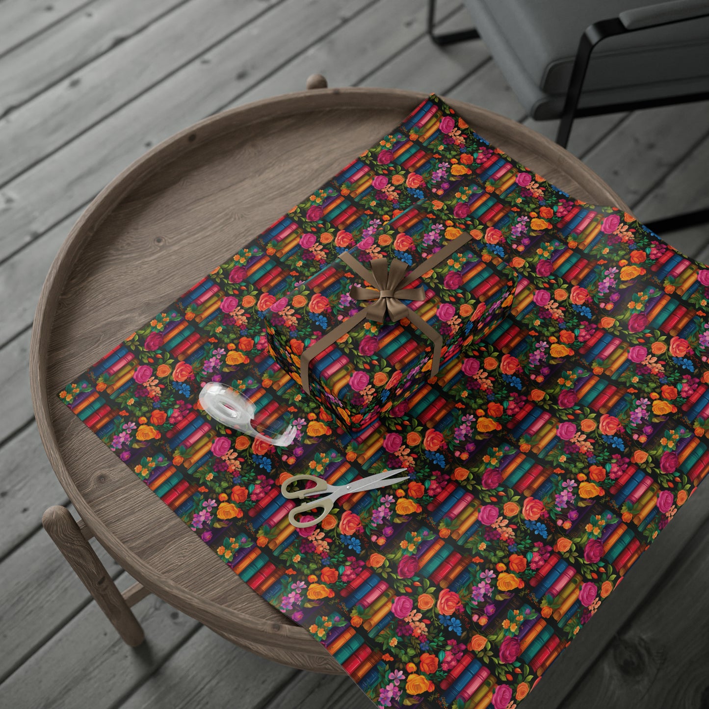 Floral Bookish Wrapping Paper