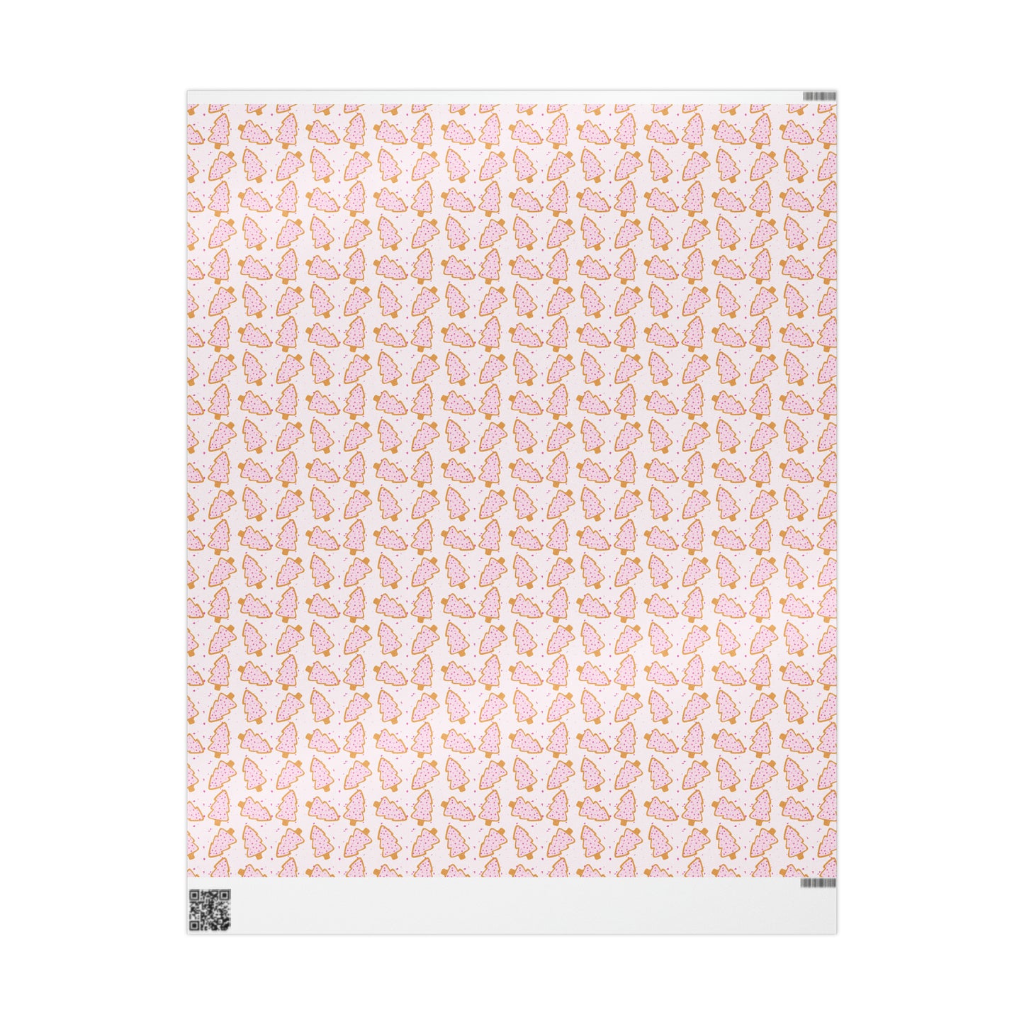 Pink Christmas Tree Cookie Wrapping Paper