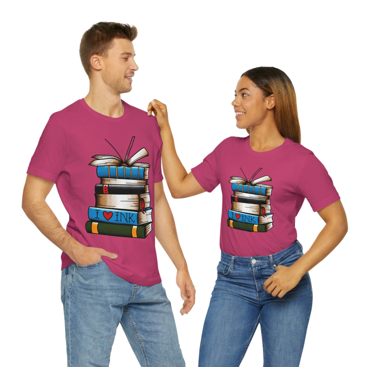 I Heart Ink Bookish Tattoo Unisex Jersey Short Sleeve Tee