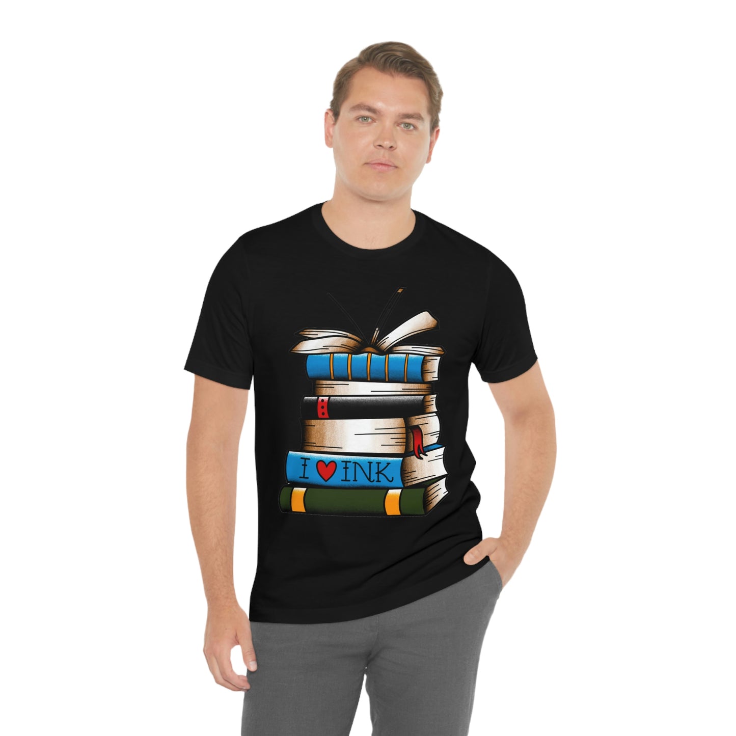I Heart Ink Bookish Tattoo Unisex Jersey Short Sleeve Tee