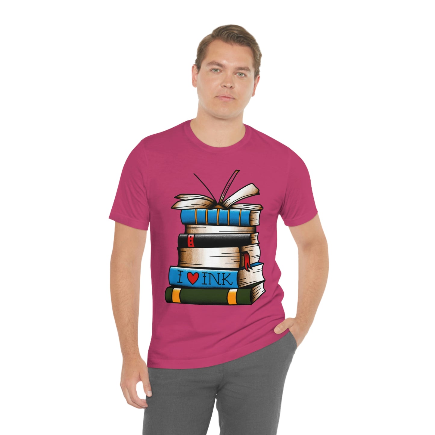 I Heart Ink Bookish Tattoo Unisex Jersey Short Sleeve Tee