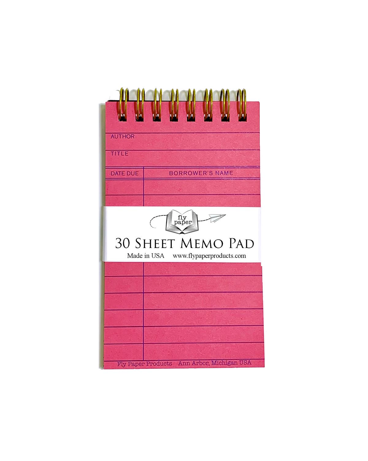 Pink Library Card Memo Pad