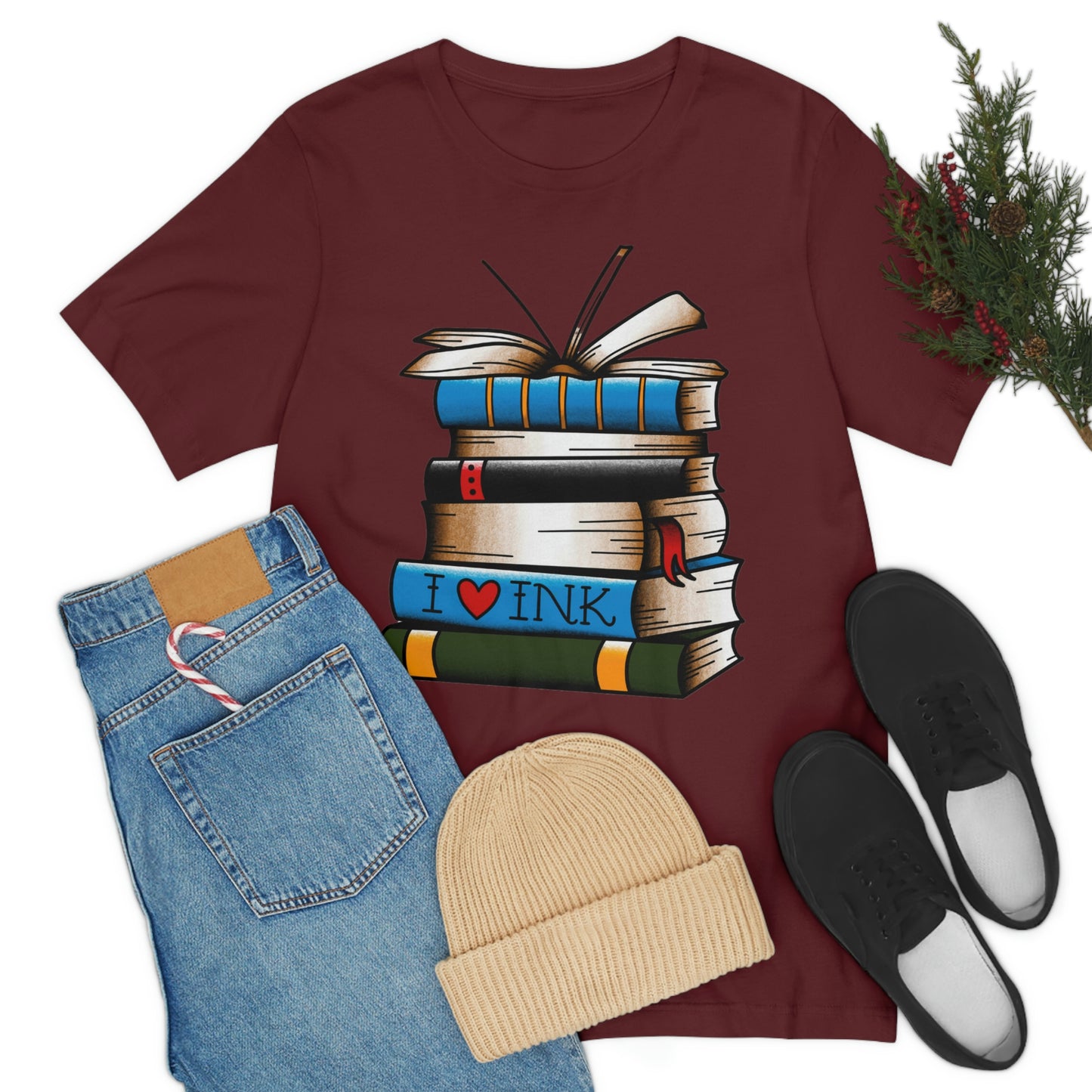 I Heart Ink Bookish Tattoo Unisex Jersey Short Sleeve Tee