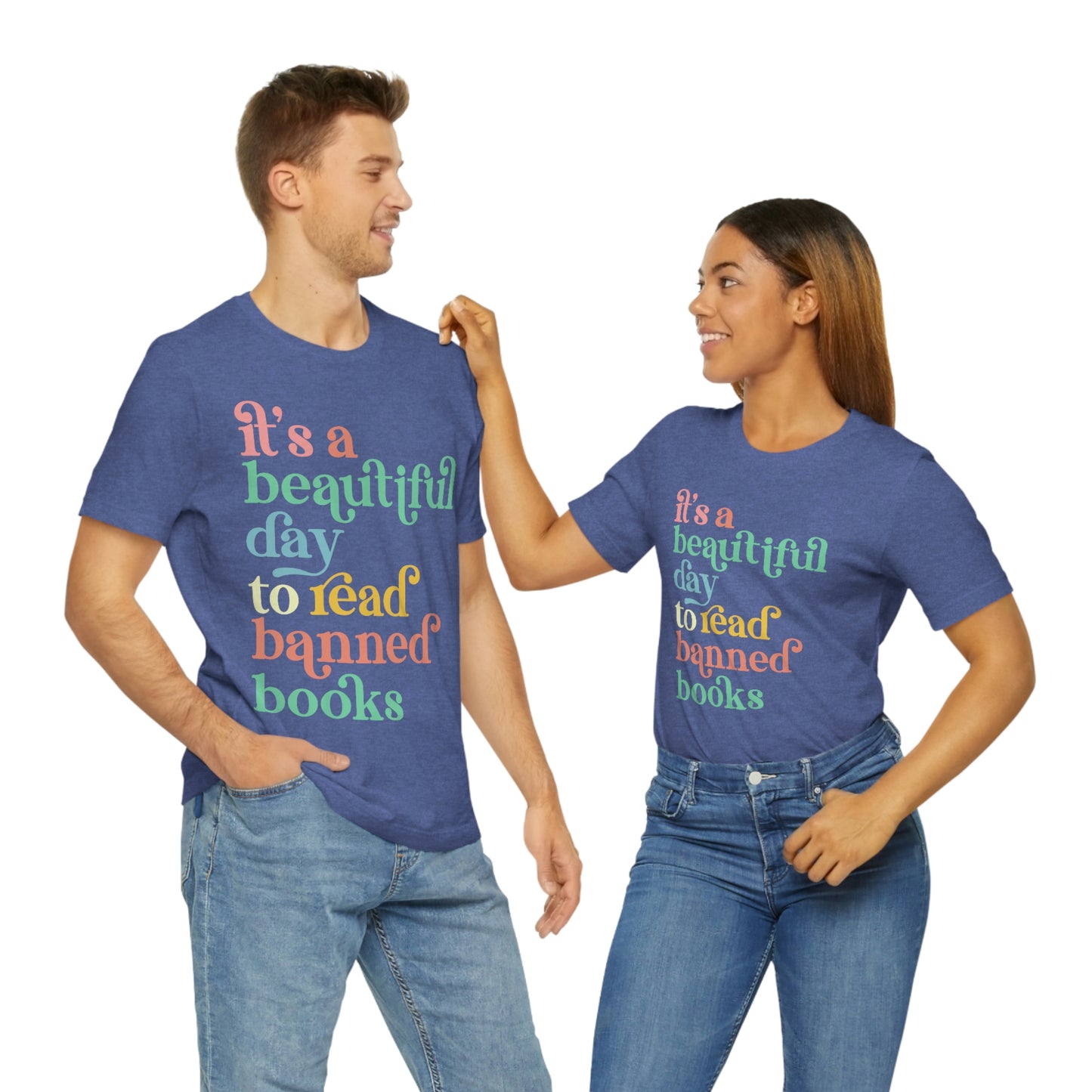 It's a Beautiful Day to Read Banned Books Unisex Jersey Short Sleeve Tee