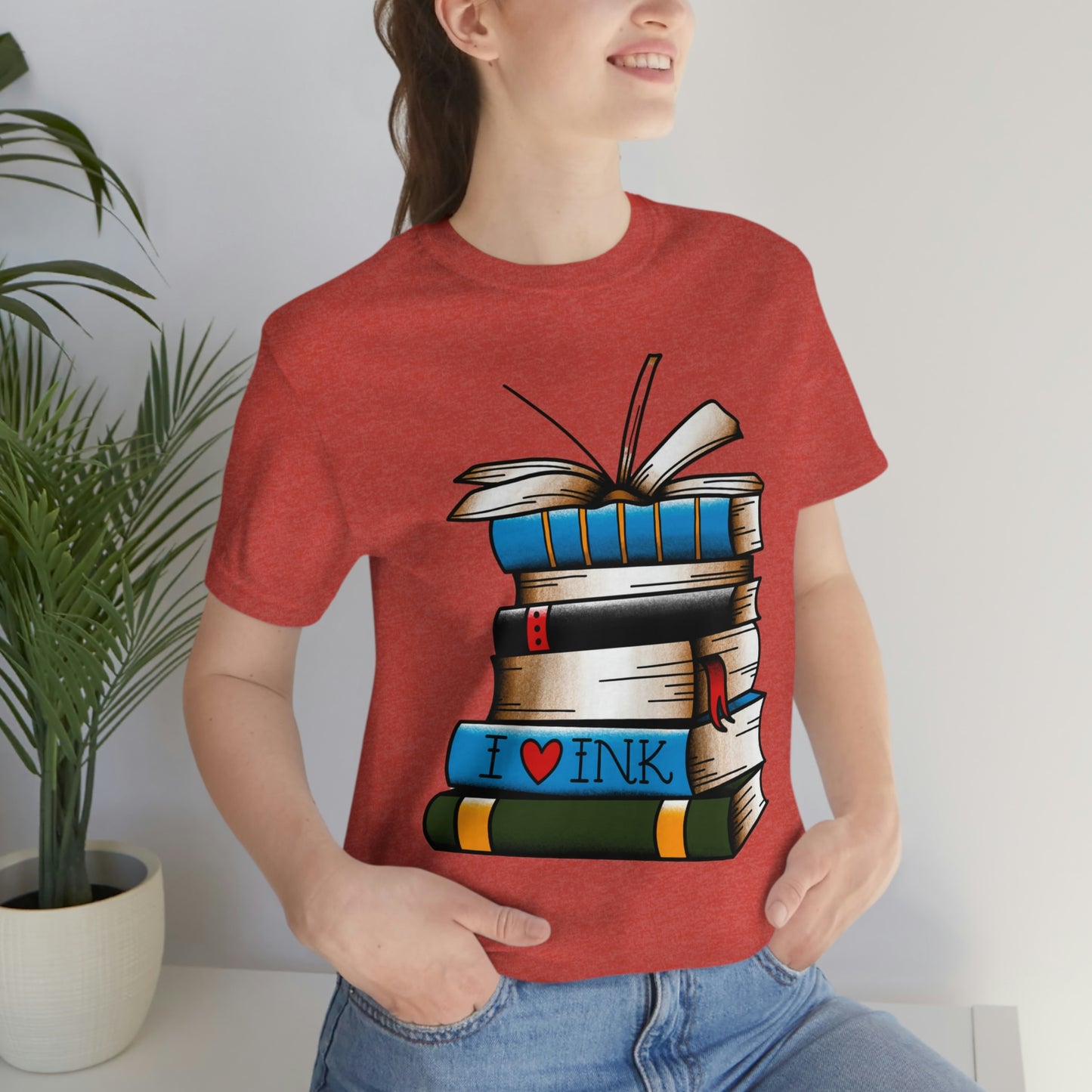 I Heart Ink Bookish Tattoo Unisex Jersey Short Sleeve Tee