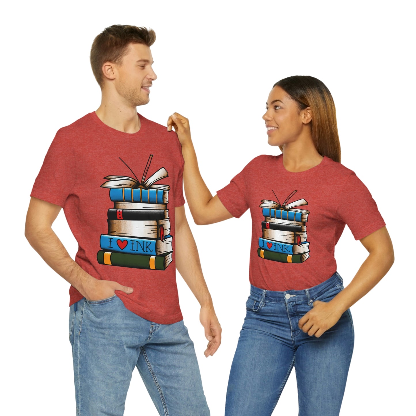 I Heart Ink Bookish Tattoo Unisex Jersey Short Sleeve Tee