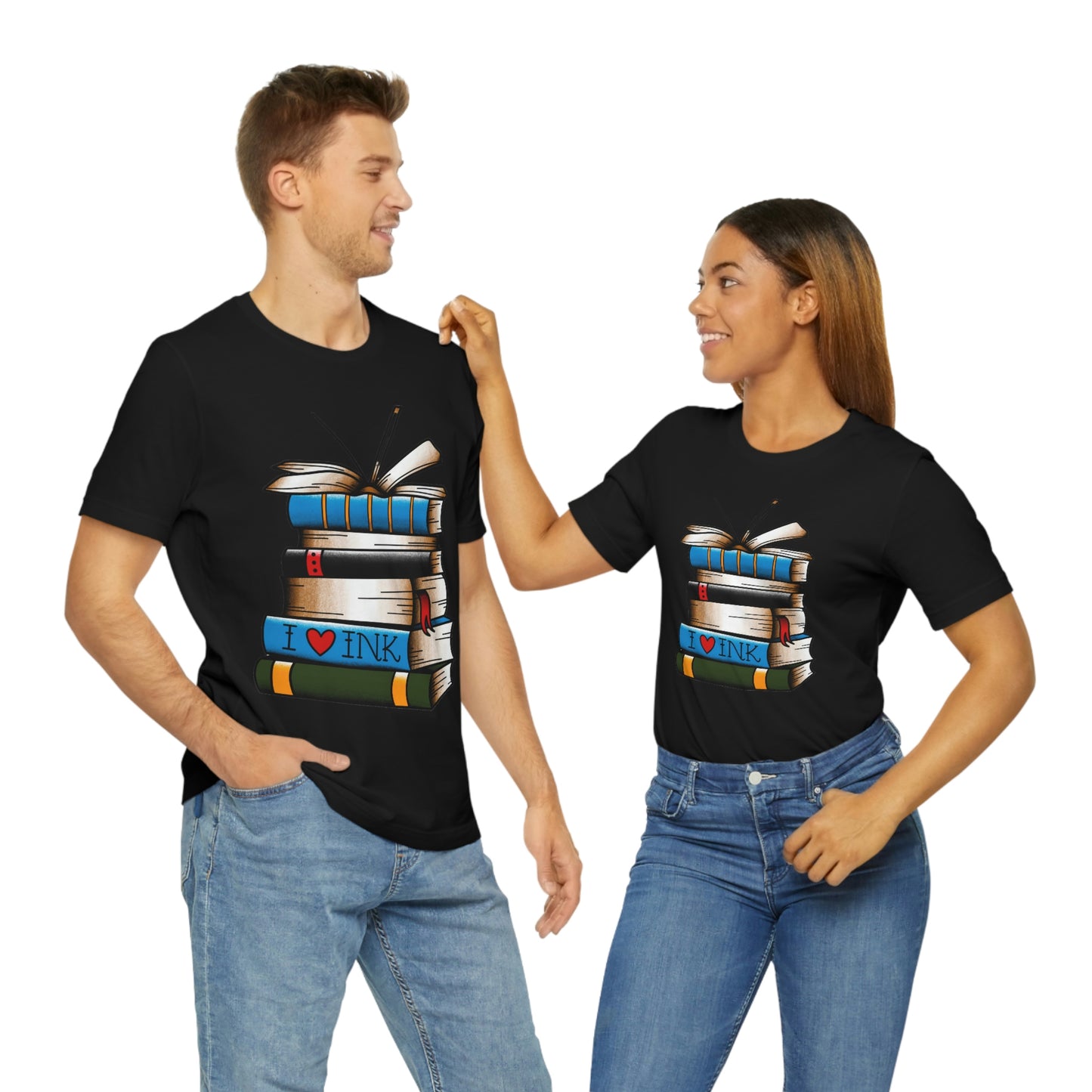 I Heart Ink Bookish Tattoo Unisex Jersey Short Sleeve Tee