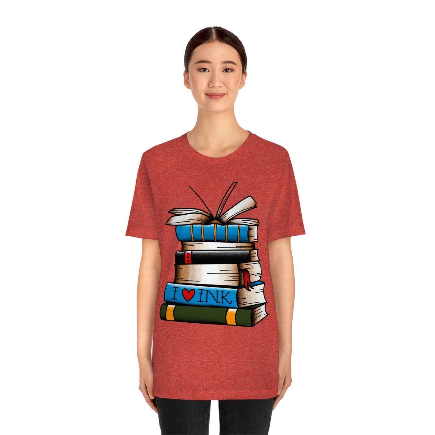 I Heart Ink Bookish Tattoo Unisex Jersey Short Sleeve Tee