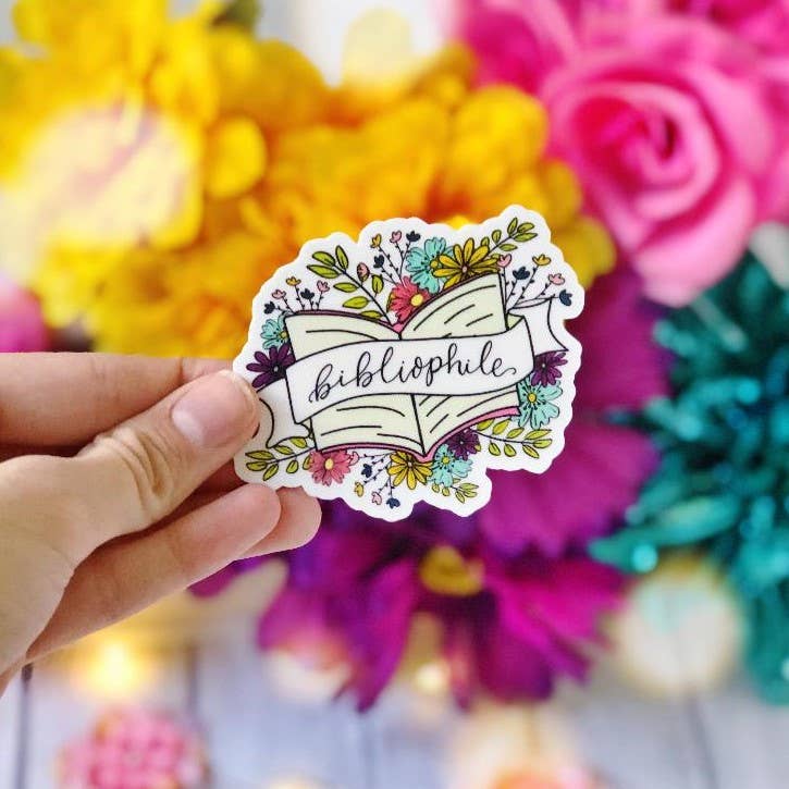 Floral Bibliophile Vinyl Decal Sticker