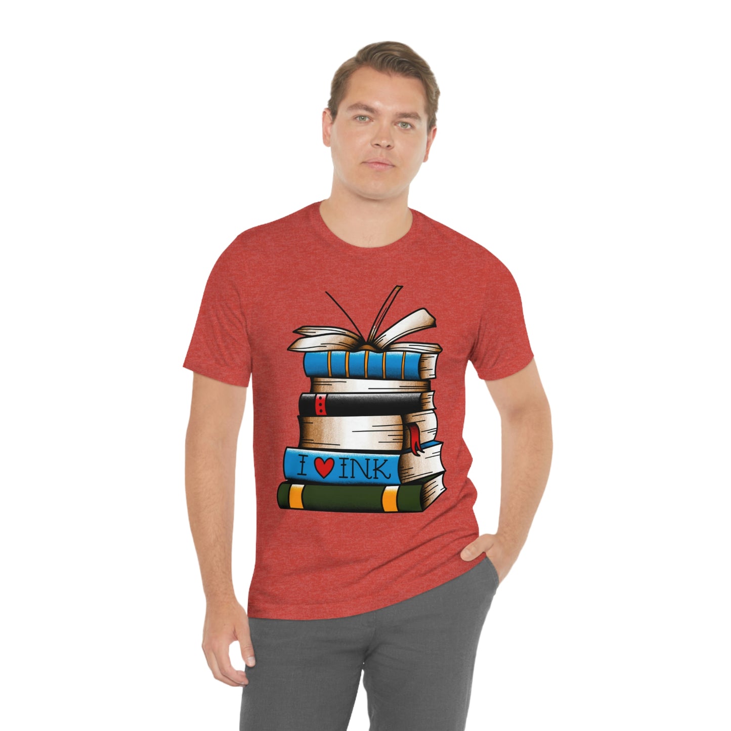 I Heart Ink Bookish Tattoo Unisex Jersey Short Sleeve Tee