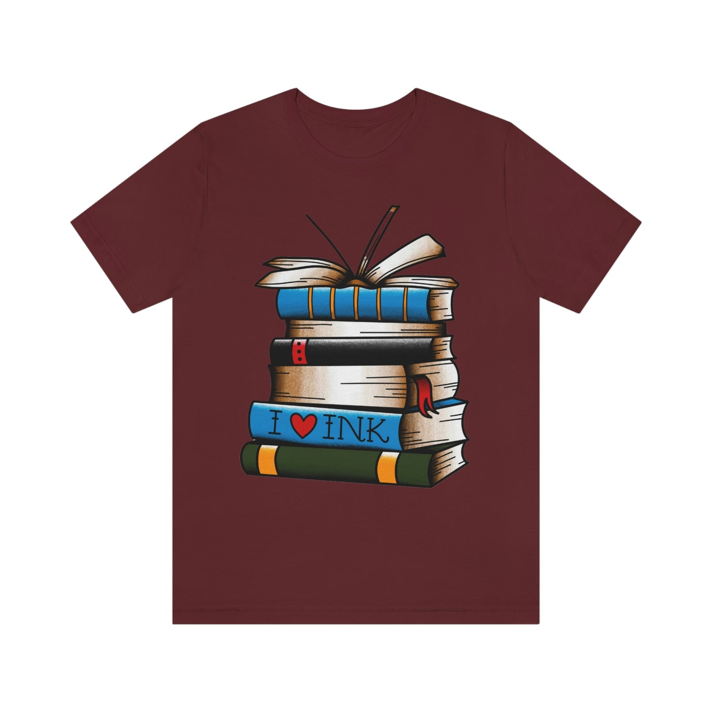 I Heart Ink Bookish Tattoo Unisex Jersey Short Sleeve Tee
