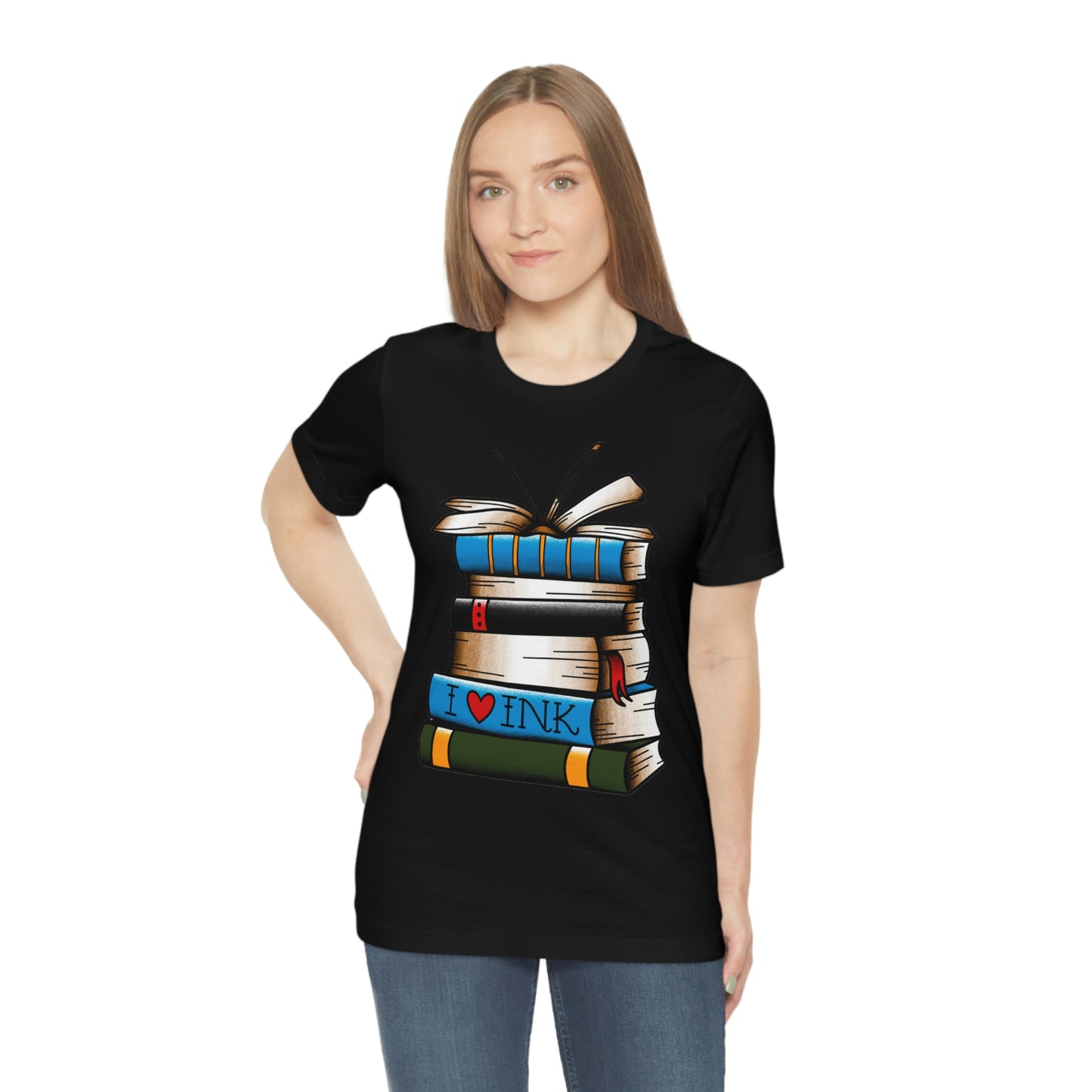 I Heart Ink Bookish Tattoo Unisex Jersey Short Sleeve Tee