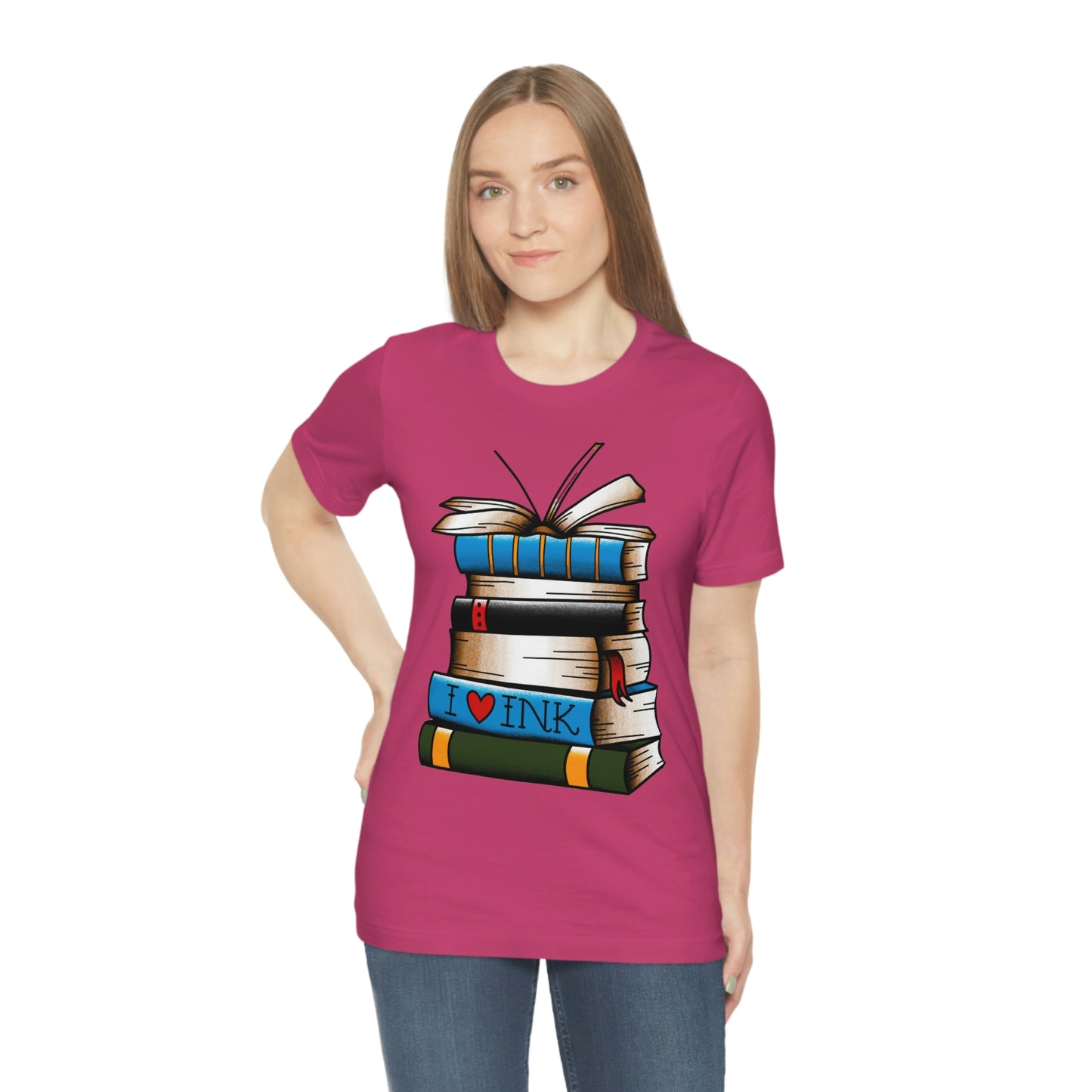I Heart Ink Bookish Tattoo Unisex Jersey Short Sleeve Tee