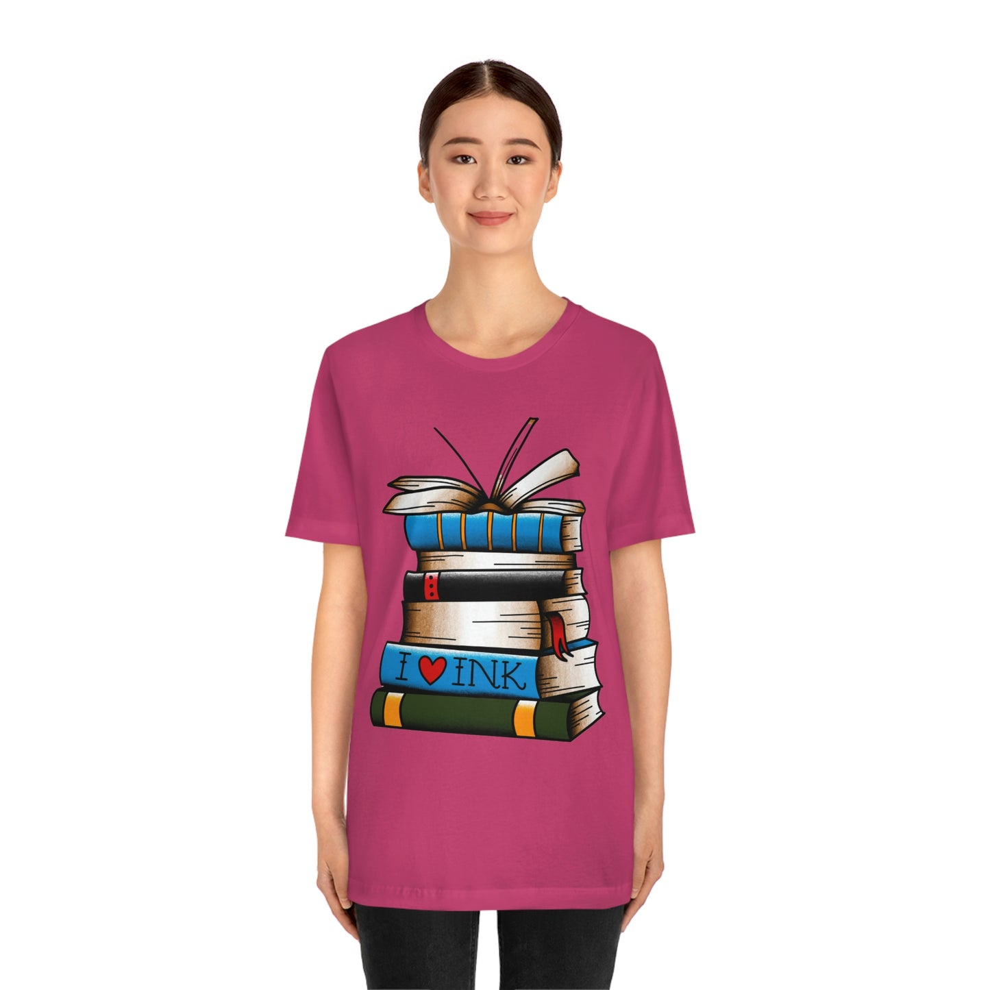 I Heart Ink Bookish Tattoo Unisex Jersey Short Sleeve Tee
