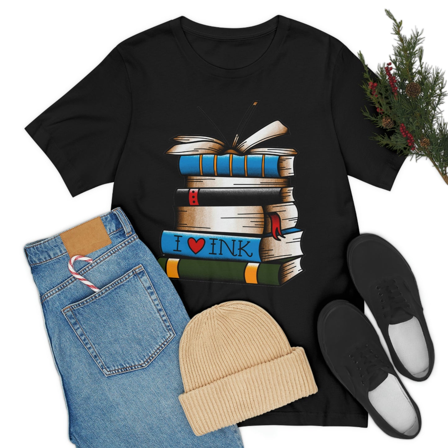 I Heart Ink Bookish Tattoo Unisex Jersey Short Sleeve Tee
