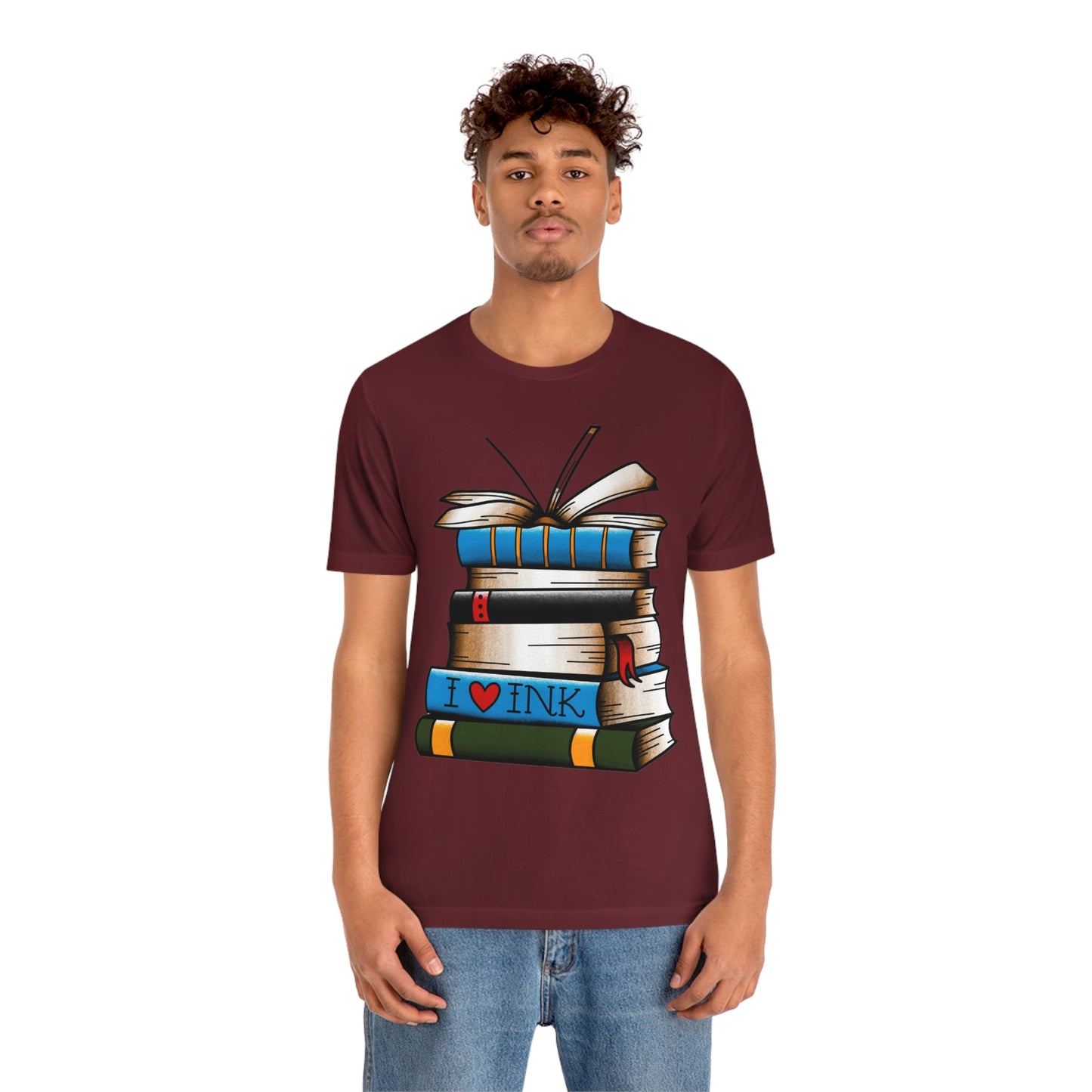 I Heart Ink Bookish Tattoo Unisex Jersey Short Sleeve Tee