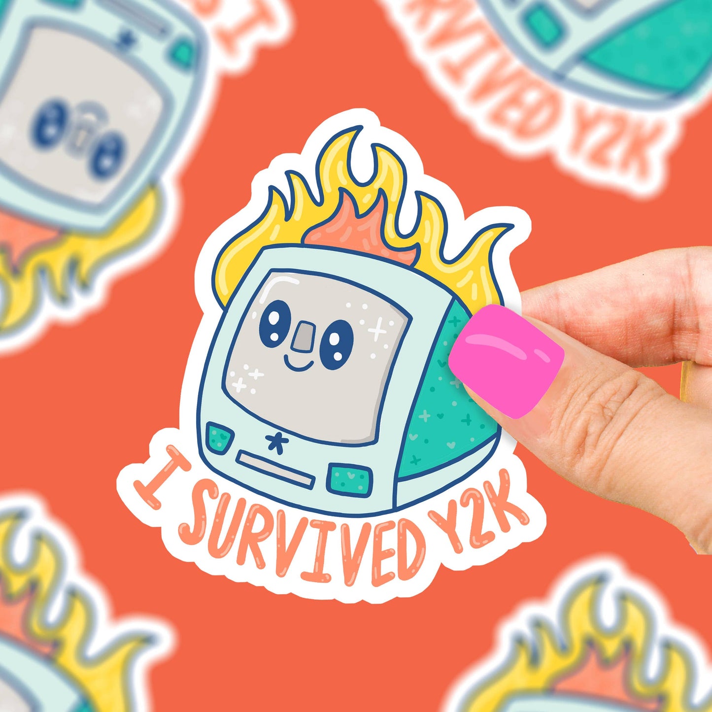 Turtle's Soup - I Survived Y2K Computer 2000 Culture Vinyl Sticker