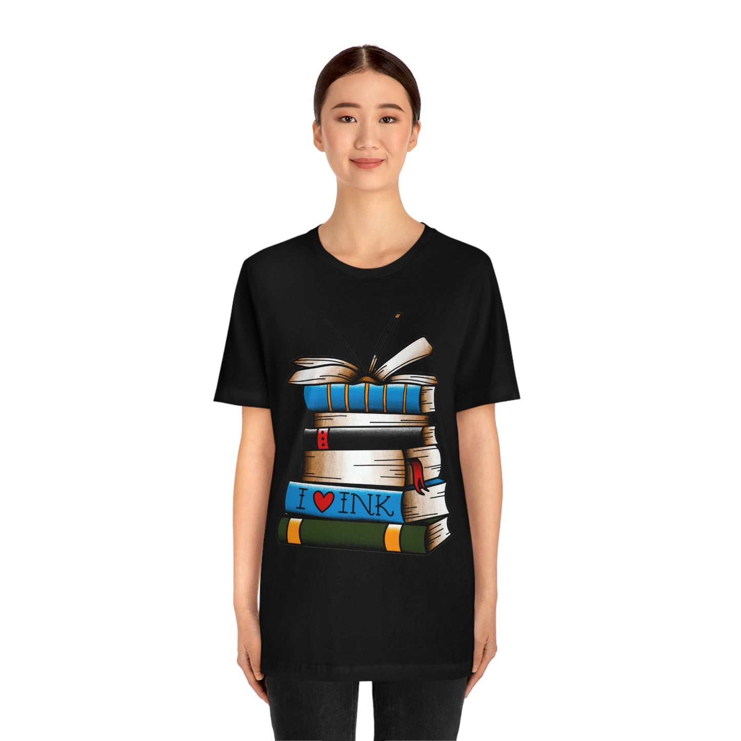 I Heart Ink Bookish Tattoo Unisex Jersey Short Sleeve Tee