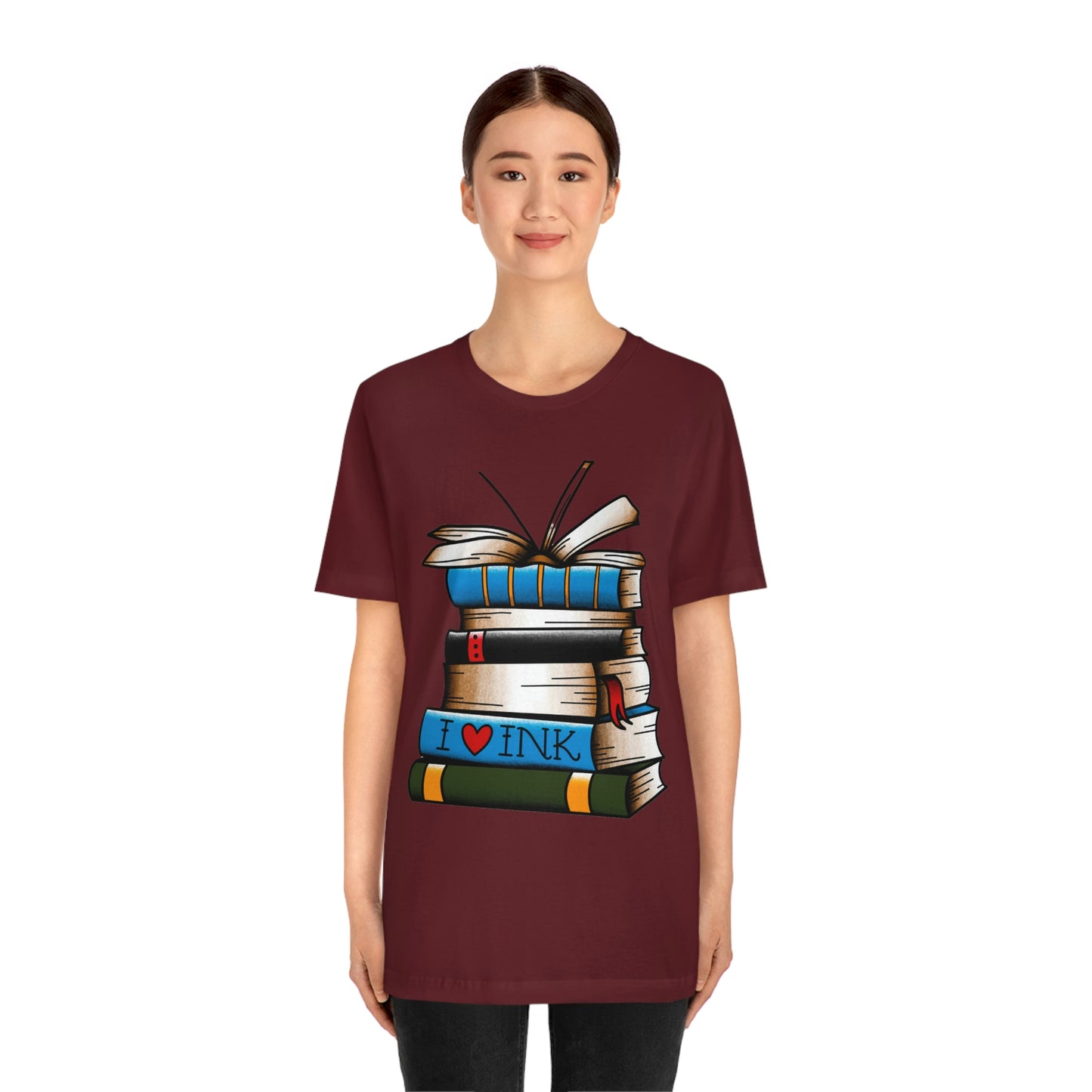 I Heart Ink Bookish Tattoo Unisex Jersey Short Sleeve Tee