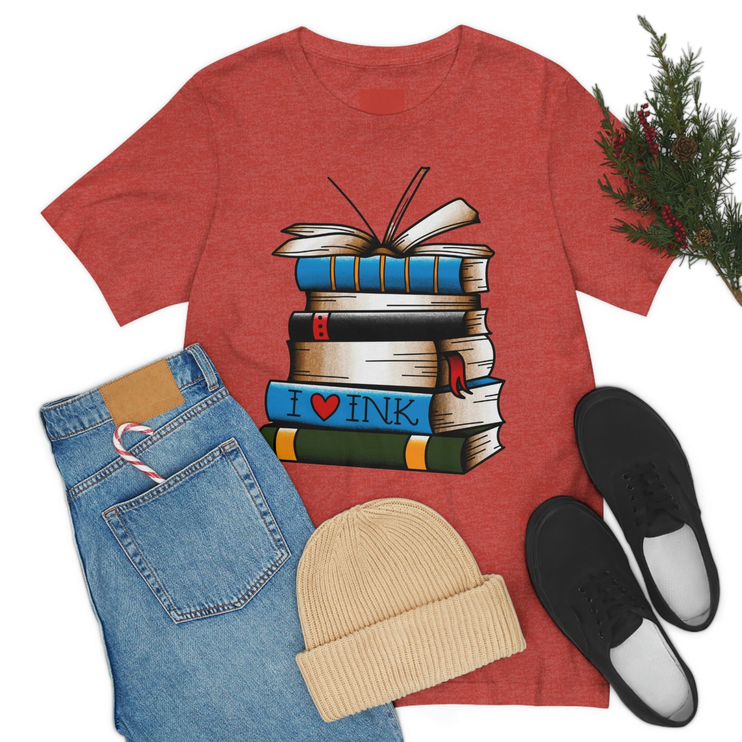 I Heart Ink Bookish Tattoo Unisex Jersey Short Sleeve Tee