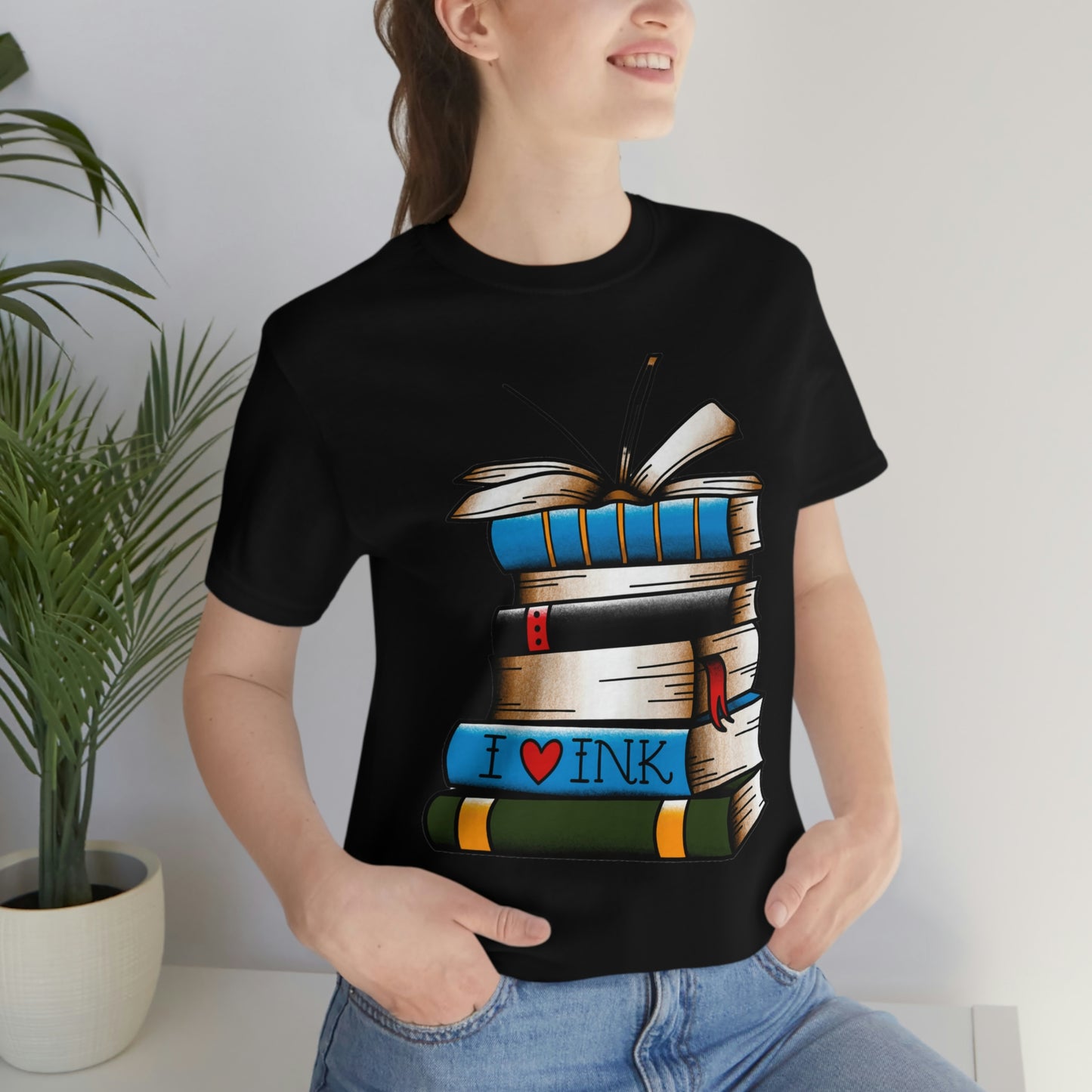 I Heart Ink Bookish Tattoo Unisex Jersey Short Sleeve Tee