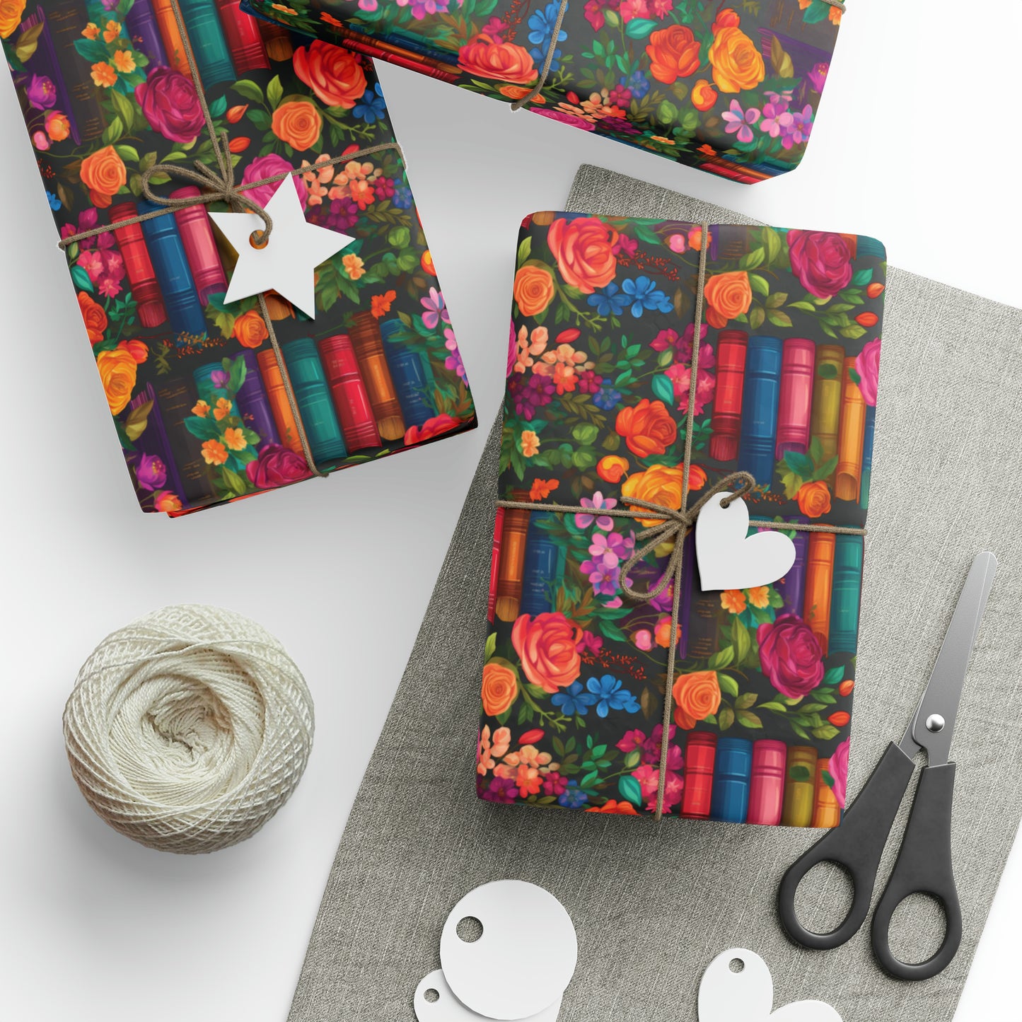 Floral Bookish Wrapping Paper