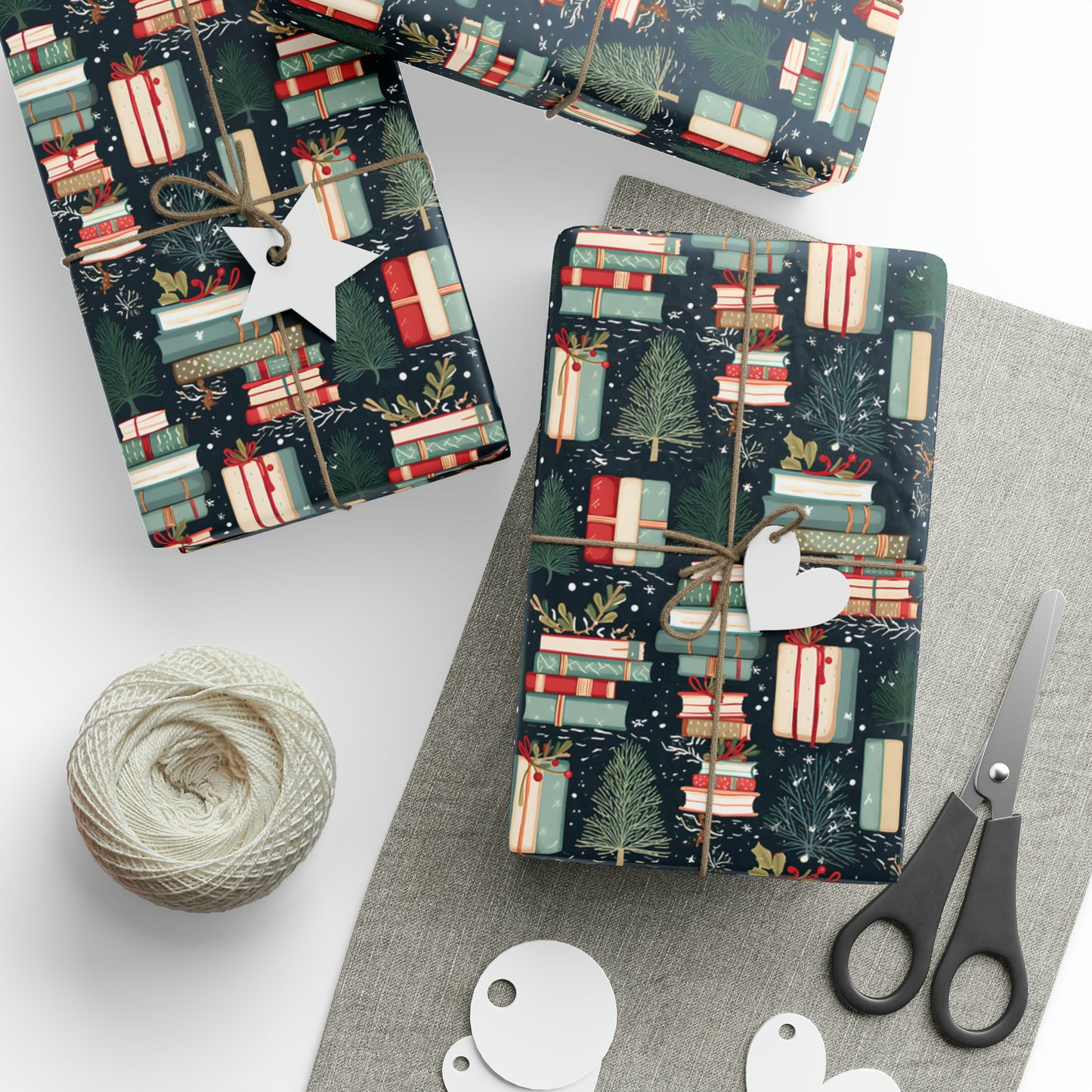 Christmas Bookish Wrapping Paper