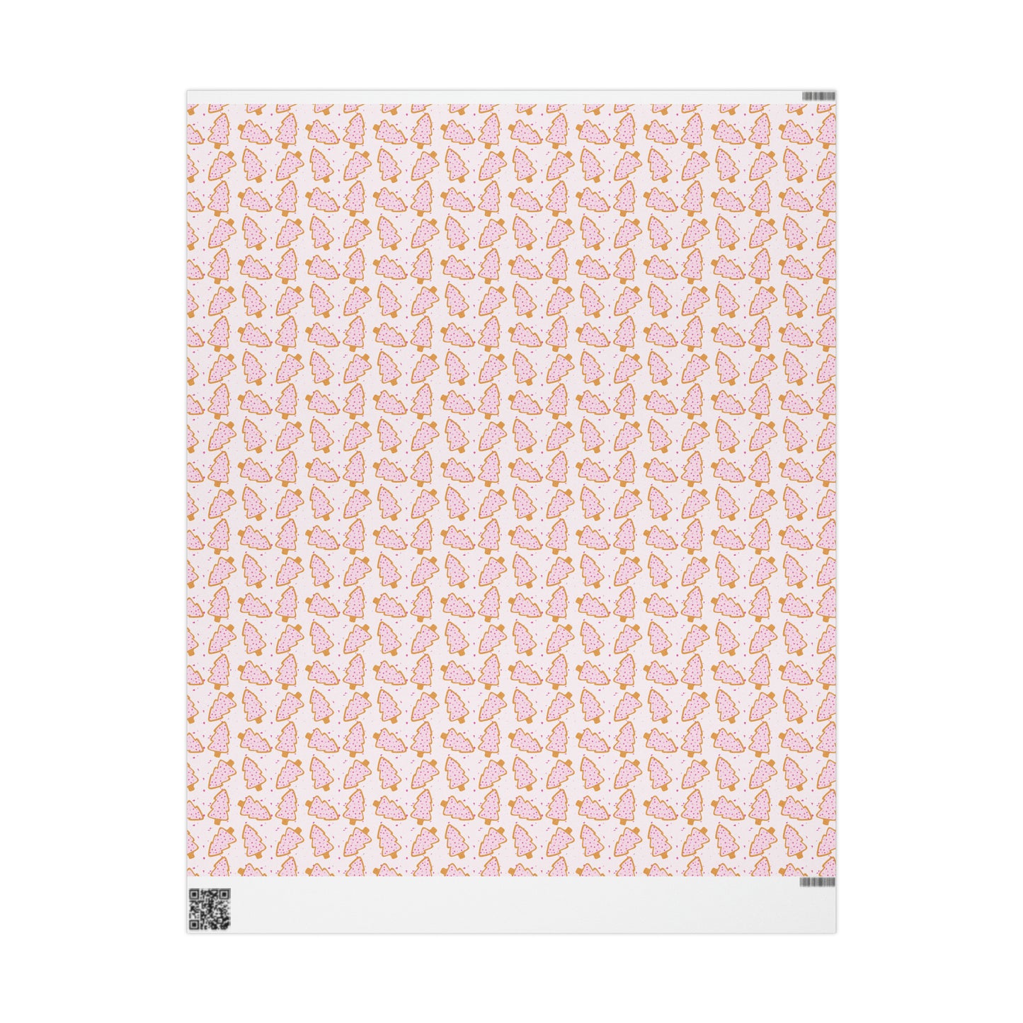 Pink Christmas Tree Cookie Wrapping Paper