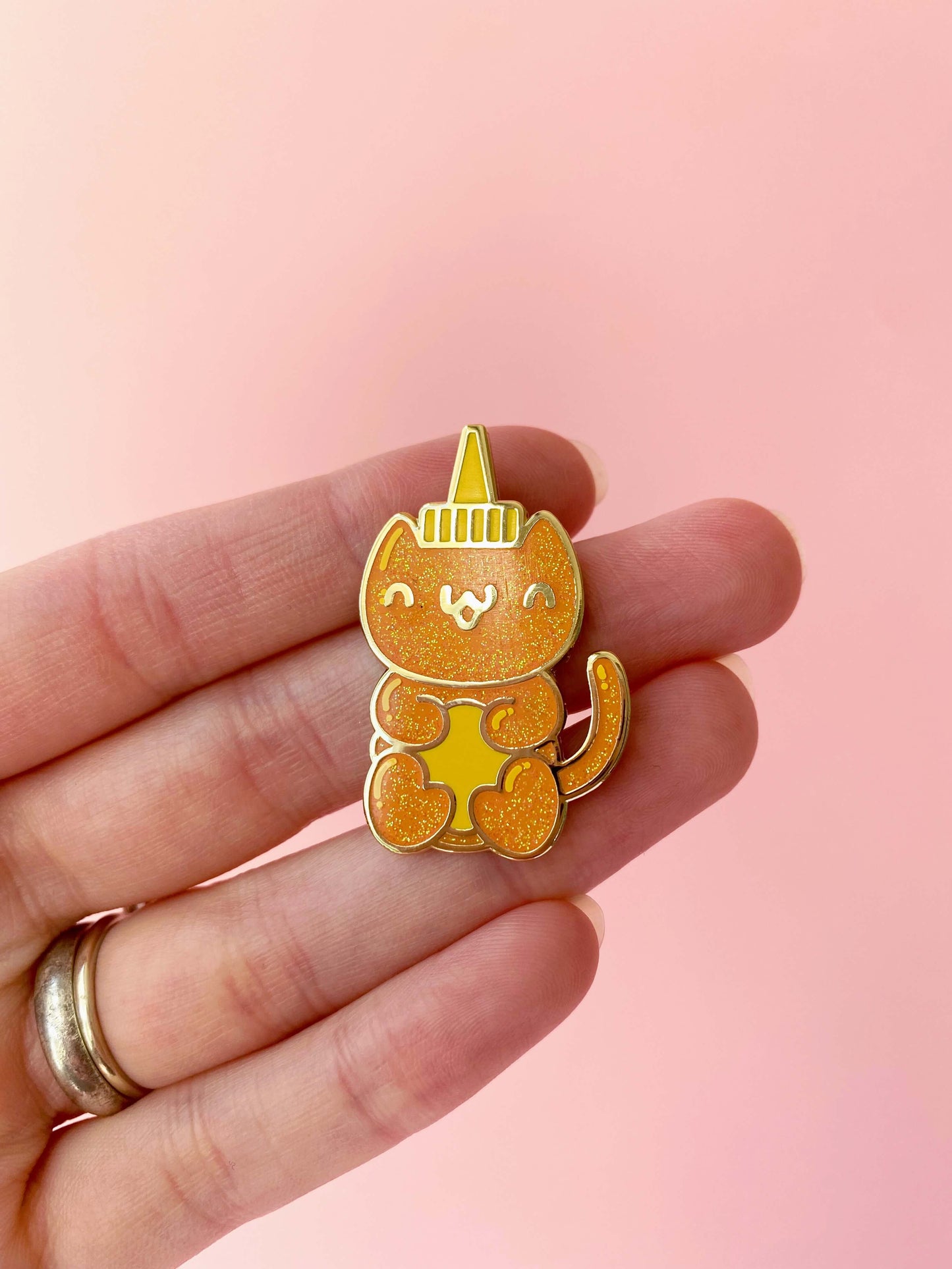 Honey Bear Cat Bottle Enamel Pin • Limited Edition