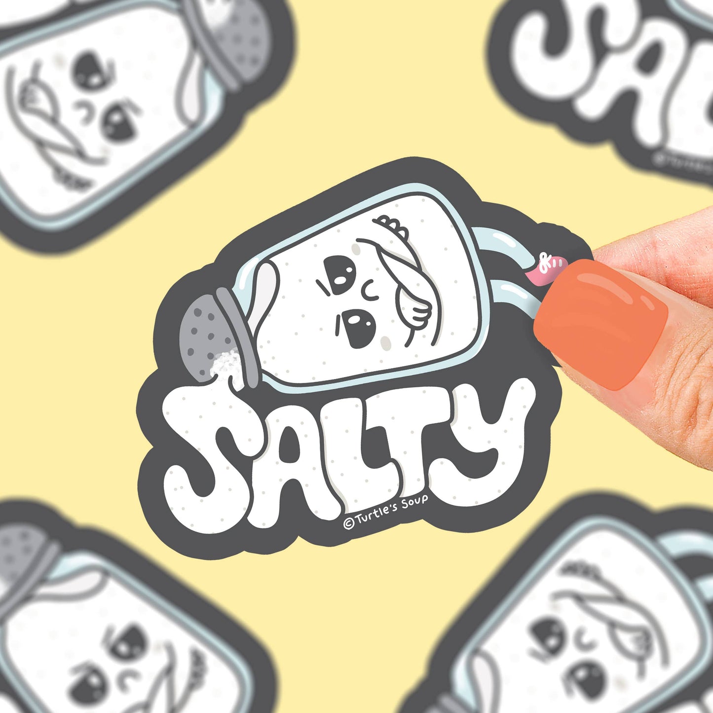 Turtle's Soup - Salty Salt Shaker Sarcasm Pun Holiday Gift Vinyl Sticker